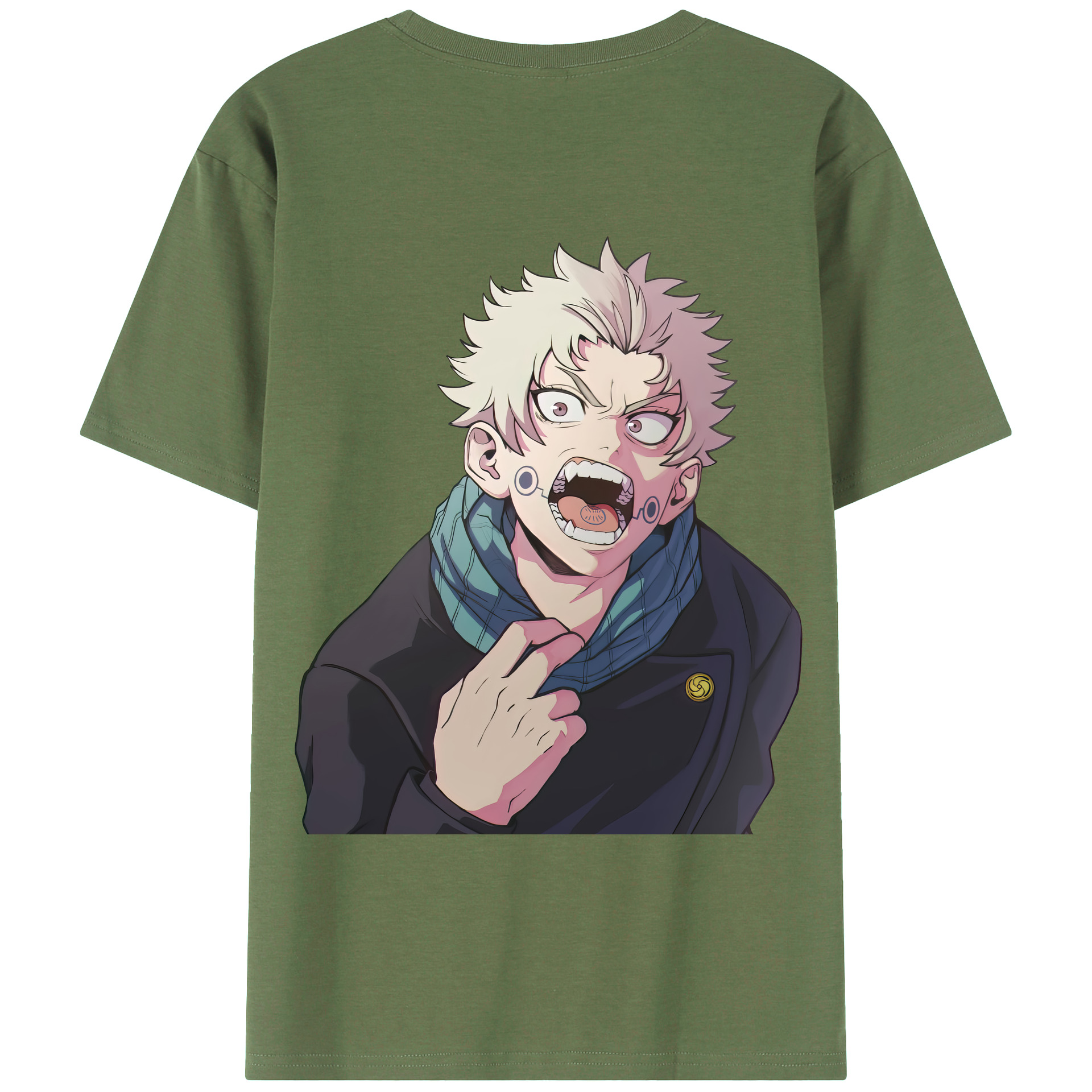 （画像用） 呪術廻戦 Jujutsu Kaisen 綿100％ メンズ半袖Tシャツ（バックプリント） 通気性
